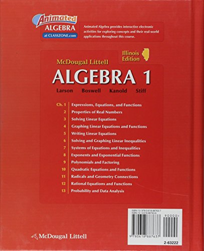 Mcdougal Littell Algebra 1: Student Edition 2008