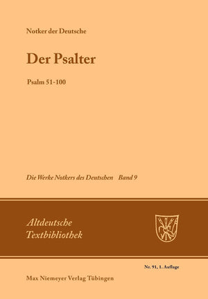 Der Psalter: Psalm 51100 (Altdeutsche Textbibliothek, 91) (German Edition),Used