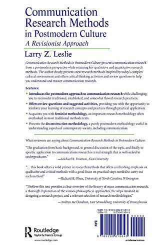 Communication Research Methods in Postmodern Culture,Used