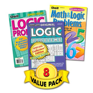 Math & Logic Problems For Beginners & Seasoned Puzzle Solvers  8 Pack [Paperback] Penny Press/Dell Magazines