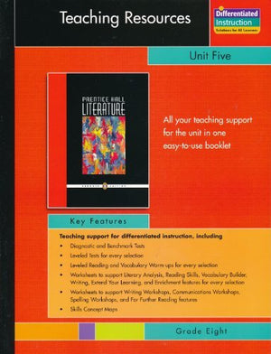 Prentice Hall Literature, Teaching Resources, Unit Five, Grade Eight,Used
