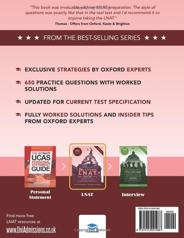 The Ultimate LNAT Guide: Over 400 practice questions with fully worked solutions, Time Saving Techniques, Score Boosting Strateg,Used