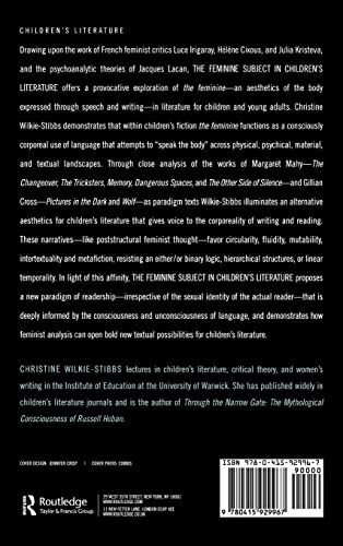 The Feminine Subject In Children'S Literature (Children'S Literature And Culture),New