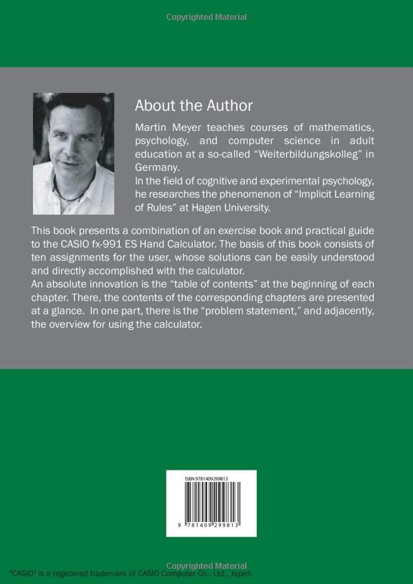 College Math by practical application using the CASIO fx991 ES,Used