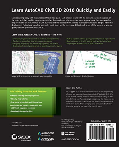 AutoCAD Civil 3D 2016 Essentials: Autodesk Official Press,Used
