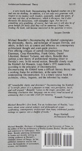 Deconstructing the Kimbell: An Essay on Meaning and Architecture,Used