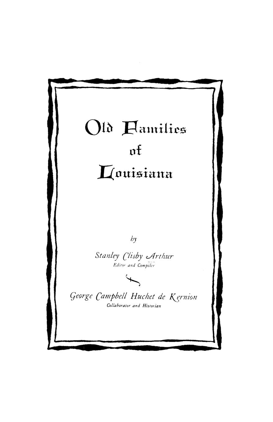 Old Families Of Louisiana,Used