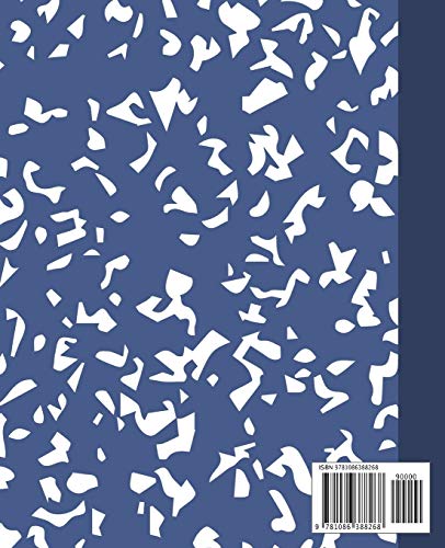 Dinosaur Notebook 110 Pages WideRuled 7 1/2 x 9 1/4 in: TRex Dinosaur: Blue Marble,Used