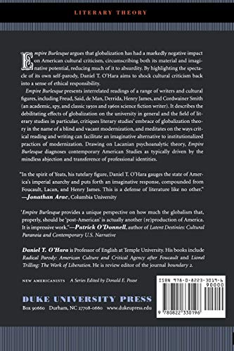 Empire Burlesque: The Fate of Critical Culture in Global America (New Americanists),Used