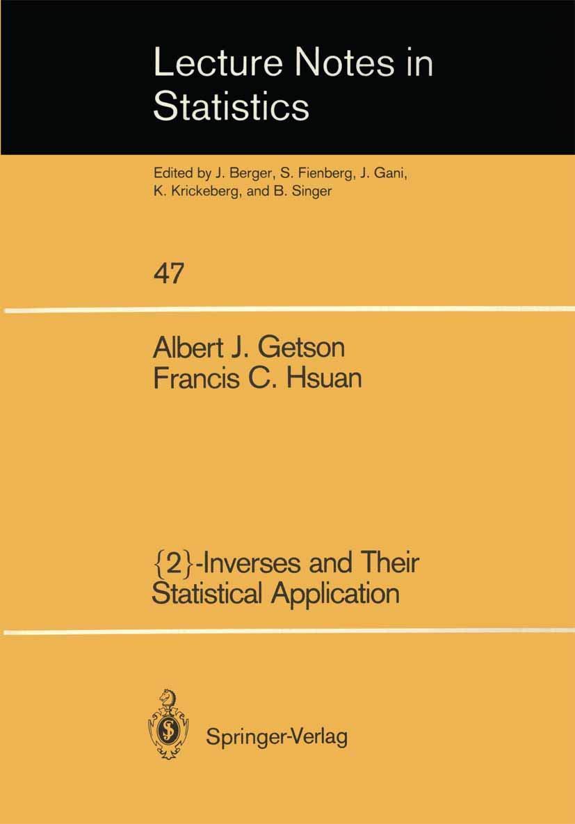{2}Inverses and Their Statistical Application (Lecture Notes in Statistics, 47),Used