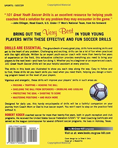101 Great Youth Soccer Drills: Skills and Drills for Better Fundamental Play,Used