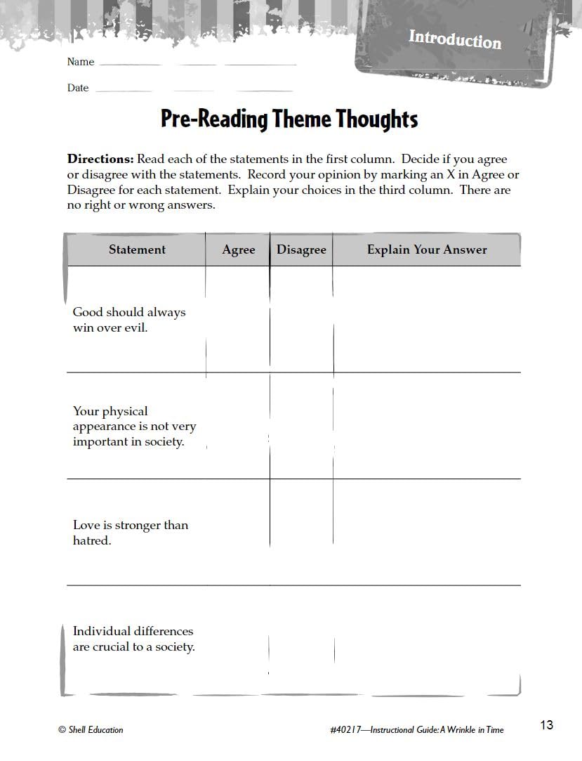 A Wrinkle in Time: Study Guide (Instructional material for 48th Grades) (Great Works),Used