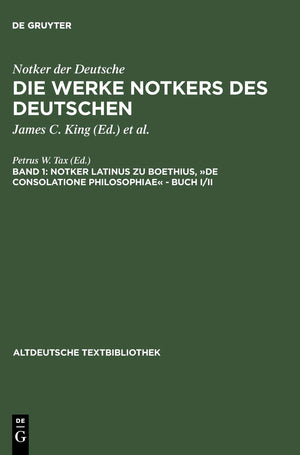 Boethius, De Consolatione Philosophiae  Buch I/Ii (Altdeutsche Textbibliothek, 94) (German Edition),Used