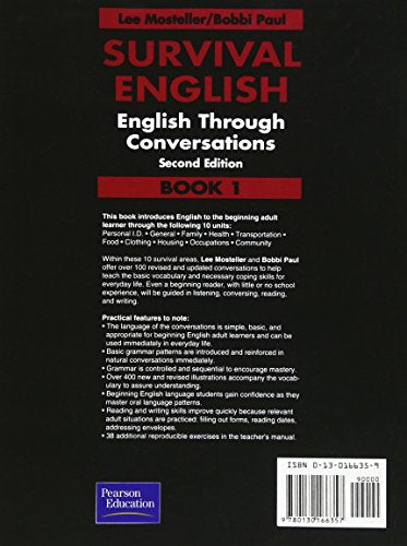 Survival English: English Through Conversations, Book 1, Second Edition,Used