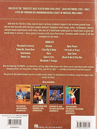 Jaco Pastorius Bass Method Lessons, Tips, And Techniques From His Private Teaching Archives Bk/Online Audio,Used