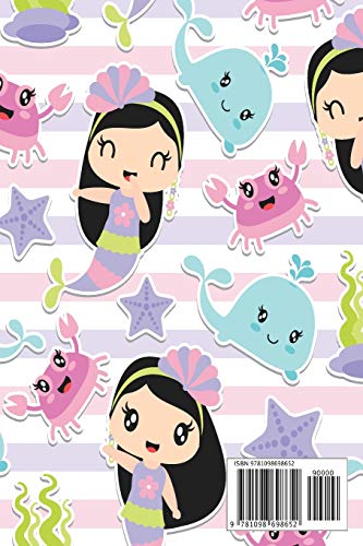 Address Book: For Contacts, Addresses, Phone, Email, Note,Emergency Contacts,Alphabetical Index With Pattern Cute Mermaid Girl,Used