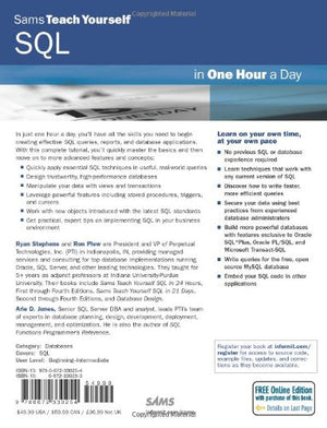 Sams Teach Yourself Sql In One Hour A Day,Used