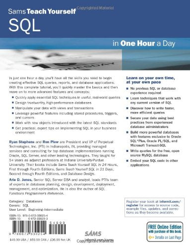 Sams Teach Yourself Sql In One Hour A Day,Used