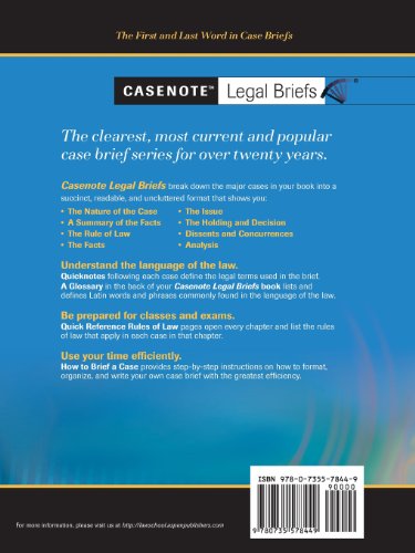 Casenote Legal Briefs Wills, Trusts and Estates: Keyed to Dukeminier, Sitkoff and Lindgren, 8e,Used