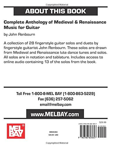 John Renbourn's Complete Anthology of Medieval & Renaissance Music for Guitar (Mel Bay Archive Editions),Used