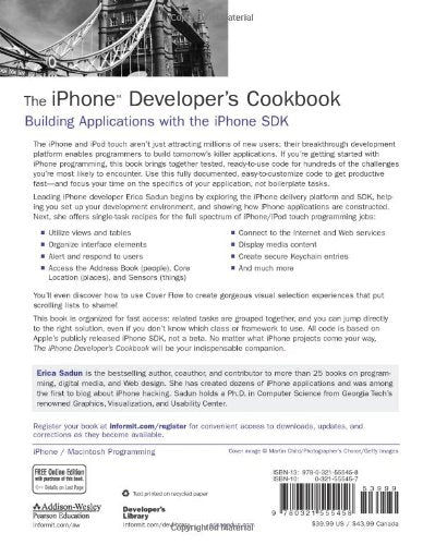 The iPhone Developer's Cookbook: Building Applications with the iPhone SDK,Used