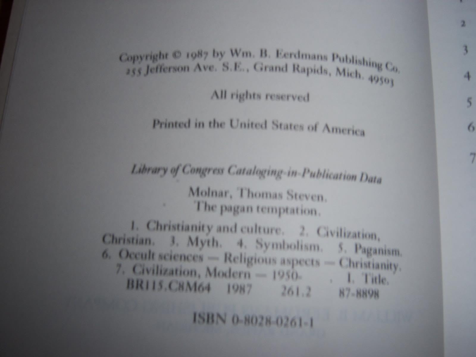 The Pagan Temptation,New