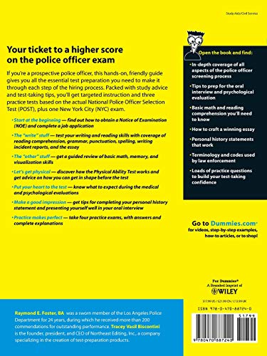 Police Officer Exam For Dummies,Used