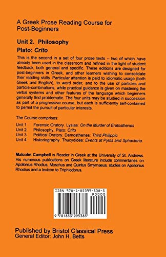 A Greek Prose Course: Unit 2: Philosophy,New