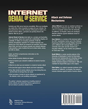 Internet Denial of Service: Attack and Defense Mechanisms,Used