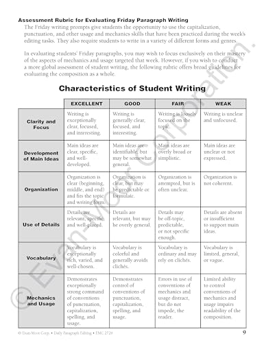 Daily Paragraph Editing, Grade 6 Teacher Edition,Used