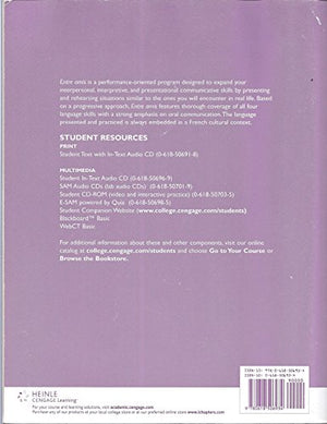 Entre Amis: Student Activities Manual Workbook, Lab Manual, Video Worksheets, 5th Edition,Used