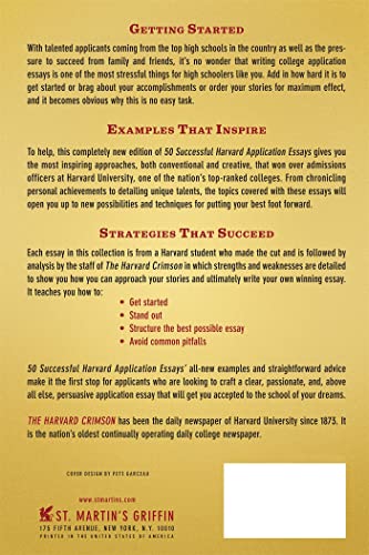 50 Successful Harvard Application Essays: What Worked for Them Can Help You Get into the College of Your Choice,Used