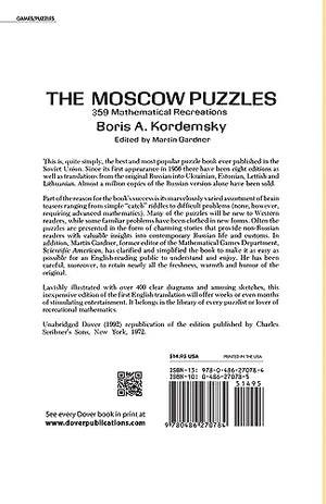 The Moscow Puzzles: 359 Mathematical Recreations (Dover Math Games & Puzzles),New