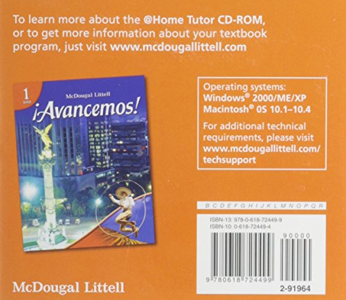 Avancemos Level 1, Grades 912 at Home Tutor: Mcdougal Littell Avancemos (Ml Spanish) (Spanish Edition),New
