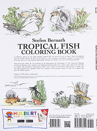 Tropical Fish Coloring Book (Dover Sea Life Coloring Books),Used