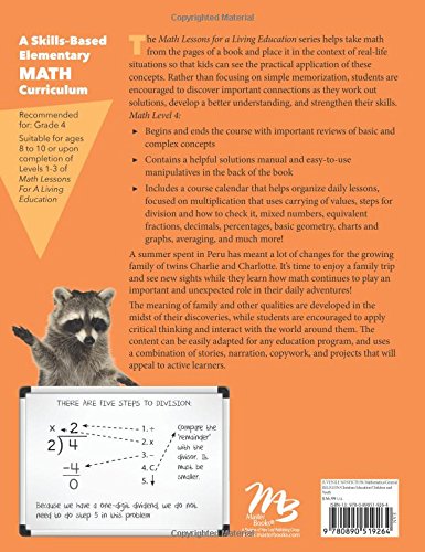 Math, Level 4: Lessons for a Living Education with Answer Key,New