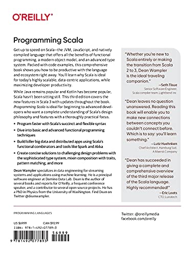Programming Scala: Scalability = Functional Programming + Objects,Used