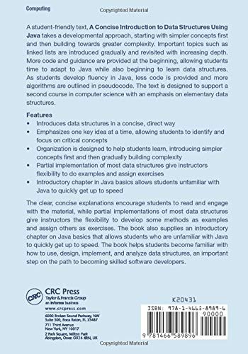 A Concise Introduction to Data Structures using Java (Chapman & Hall/CRC Textbooks in Computing),Used
