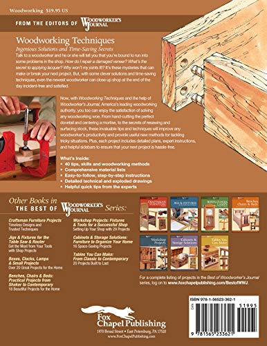 Woodworking Techniques: Ingenious Solutions & TimeSaving Secrets (Best of Woodworker's Journal),Used