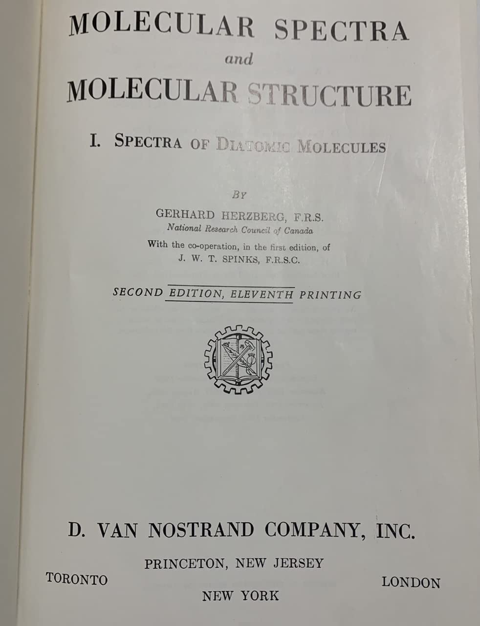 Molecular Spectra and Molecular Structure: Spectra of Diatomic Molecules,Used