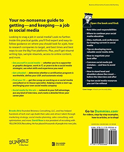 Getting a Social Media Job For Dummies,Used