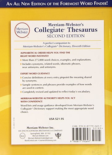 MerriamWebster's Collegiate Thesaurus,Used