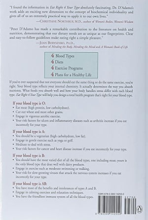 Eat Right 4 Your Type: The Individualized Diet Solution To Staying Healthy, Living Longer & Achieving Your Ideal Weight