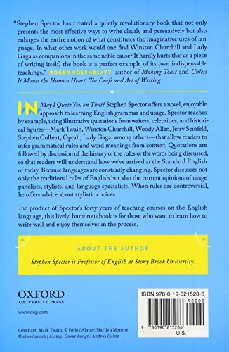 May I Quote You on That?: A Guide to Grammar and Usage,Used