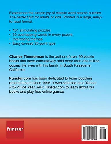 Funster 101 Largeprint Word Search Puzzles, Volume 1: Hours Of Brainboosting Entertainment For Adults And Kids,New