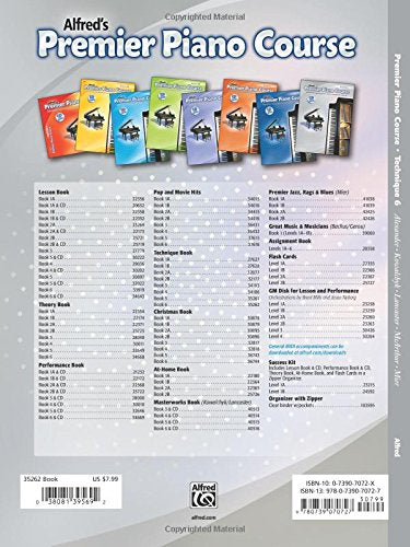 Premier Piano Course Technique, Bk 6 (Premier Piano Course, Bk 6),Used