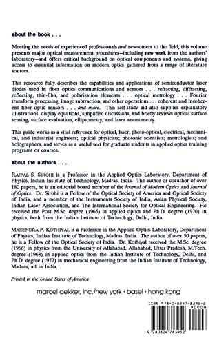 Optical Components, Techniques, and Systems in Engineering (Optical Science and Engineering),Used