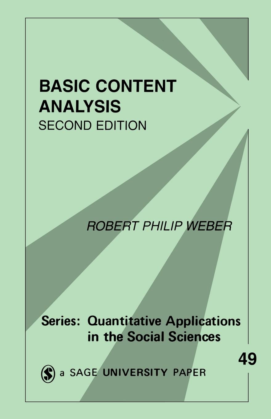 Basic Content Analysis (Quantitative Applications In The Social Sciences),Used