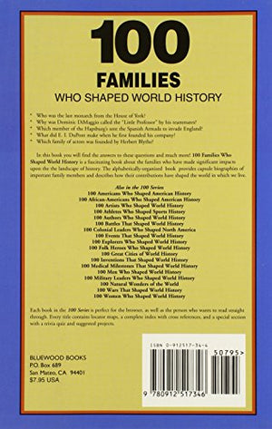 100 Families Who Shaped World History (100 Series),Used