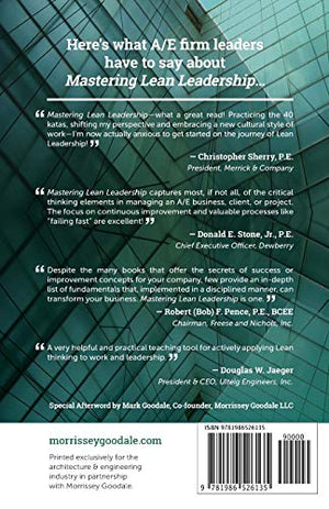 Mastering Lean Leadership for the Architecture & Engineering Industry: Morrissey Goodale  Special Edition (The Pocket Sensei),Used